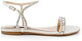 Badgley Mischka Women's Thora Flat Sandal, Platino (Gold), 8.5 | Image 1