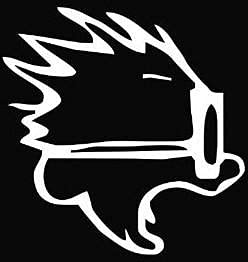 Image of Calvin Speed Decal |White | Made in USA by Stick This! | Sticker for Car or Truck Windows, Laptop, Water Bottle, Tablets etc. | 3.5 x 3.75 |
