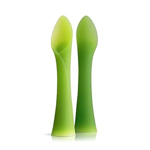 Olababy 100% Silicone Soft-Tip Training Spoon for Baby Led Weaning 2pack