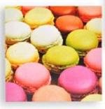 Cadre Toile Tableau Macaron - 28 x 28 cm
