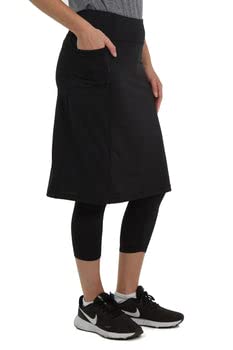 Snoga Athletics- Women's Sport Snoga 21in Modest Midi Pencil Skirt w/Leggings & 2 Pockets for Exercise and Swimming, Black3