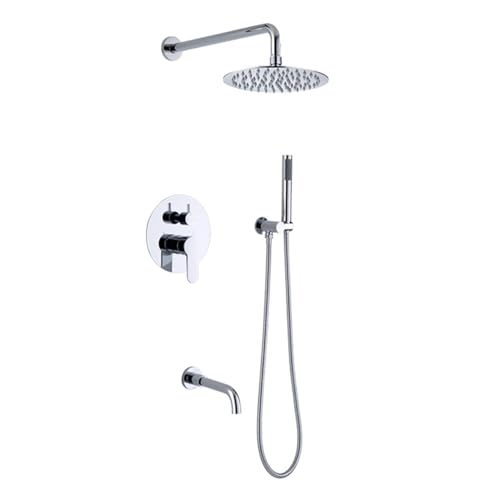 Mélangeur de douche à 3 voies encastré en laiton chromé LWX pour salle de bain