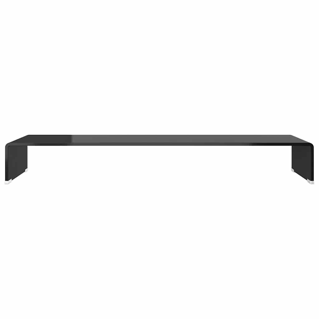 Z hartowanego szkła Pod telewizor i monitor Czarny 100x30x13 cm | Szklana podstawka pod monitor telewizor 100x30x13 cm hartowane szkło czarna