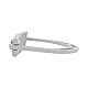 AK Aluminium-Steigbügel mit Strasssteinen, leicht, 12 cm, Titan (Hellgrau)