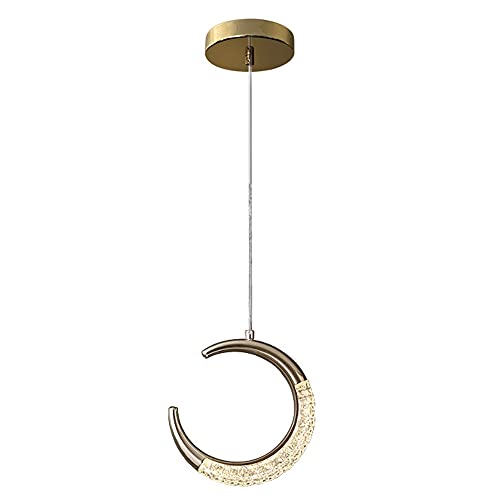Lustre plafonnier lune LED en acrylique au design épuré salon