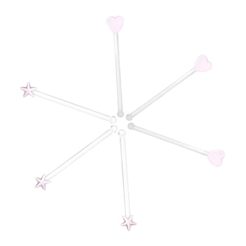 BRIGHTFUFU 6Pcs Glass Mixing Rods Elegant Cocktail Swizzle Sticks Unique Design for Drinks and Milk Tea for Home Bars and Gatherings