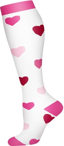 Image of Women's Knee High Compression Socks for Running Work Support Nurses Pregnancy Travel,Colorful Over The Calf Socks,#W402