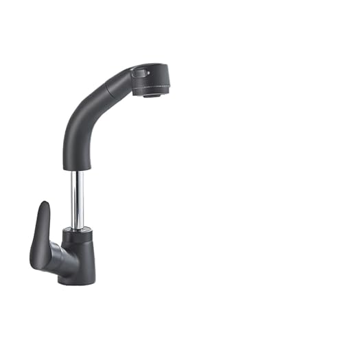 Mitigeur d'évier rotatif à 360 degrés avec douchette extractible et commande chaud-froid - 2