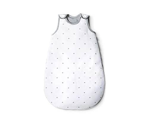 Ehrenkind® Sac de Couchage pour bébé Rond | Coton Biologique | Gigoteuse pour Toute l'année pour bébé Taille 50/56 Couleur Blanc avec des étoiles Grises