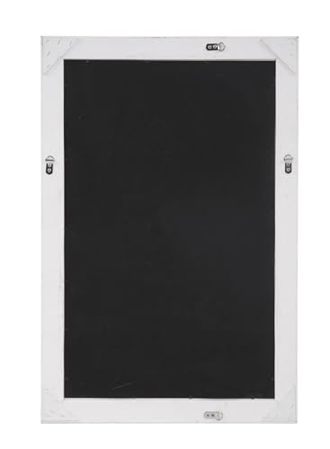 Image of Howard Elliott George Rectangular Matte White Wall Mirror, Rectangle Hanging Wood Framed Vanity Mirrors for Home Decor, Living Room, Bathroom, Bedroom, or Hallway, 24 x 36 Inch