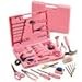 Collections Etc Ladies' Pink Hardware SteelTec Tool Kit - 105 Pc, Pink