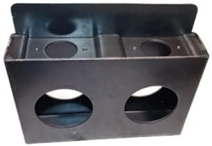 Gate Lockbox Double Hole Weldable Steel 6 3/4" x 4 3/8" x 1 1/2" Unpainted. 1.5in Lock Box