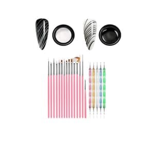 2 Colors Spider GE L , Matrix with GEL Paint Design Nail Art Kit Wire Drawing for Line, Soak Off UV LED DIY Manicure Art Decoration With 15 Nail Art Brushes whit 5PCS PLASTIC DOTTING-image-29