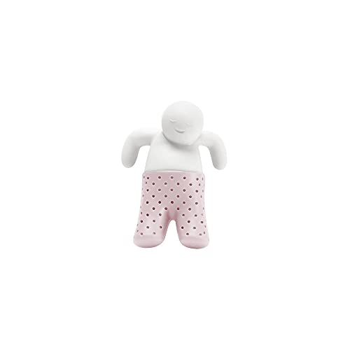 Infusor de Cha Boneco Reutilizavel Silicone Rosa Verde 2un