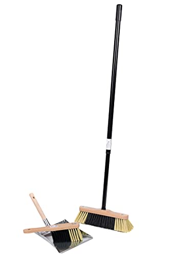 BawiTec Qualitäts Kehrbesen Set Kehrset Besen 30cm Schaufel Zimmerbesen Teleskopstiel verstellbar Stiel lackiert Handfeger Kehrgarnitur feine weiche Kunsthaar Borsten Komplett-Set Besenset – Bild 4