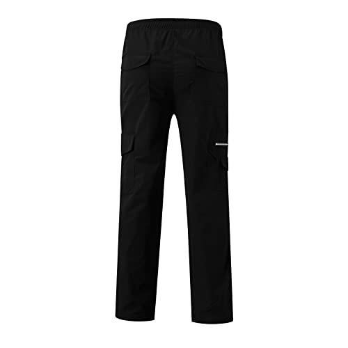 DuDubaby Cargo Pants for Men with Pockets Cotton Hiking Sweatpants Casual Athletic Jogger Sports Outdoor Trousers Relaxed Fit4