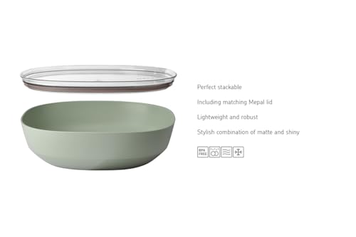 Mepal, Serving Bowl with lid Silueta, Dishwasher & Microwave Resistant, Salad Bowl, Tapas Bowls, Tableware, 4000 ml - Image 2