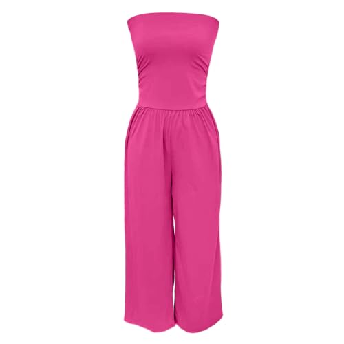 Combinaison bustier froncé jambes larges pour une silhouette d'été fluide