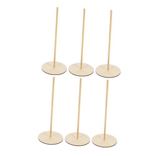 6 sets Wooden Donut Stand Holder Display Rack for Desserts Easy Assembly Versatile Snack Showcase Reusable Wooden Doughnut Stands with Insert Sticks