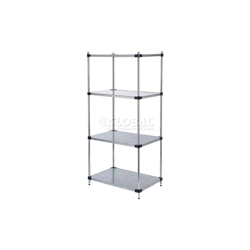 Nexel Industries 18368SZ 18 x 36 x 86 in. Solid 4 Shelf Unit44; Galvanized