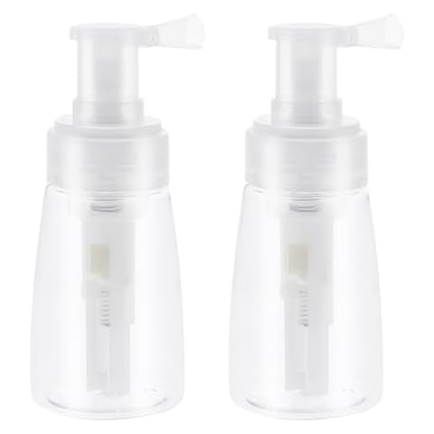 EXCEART Dry Powder Spray Bottle 2Pcs 140ml Plastic Powder Sprayer Bottles Hair Spray Containers Refillable Powder Dispenser for Barber Shop and Beauty Use Cover