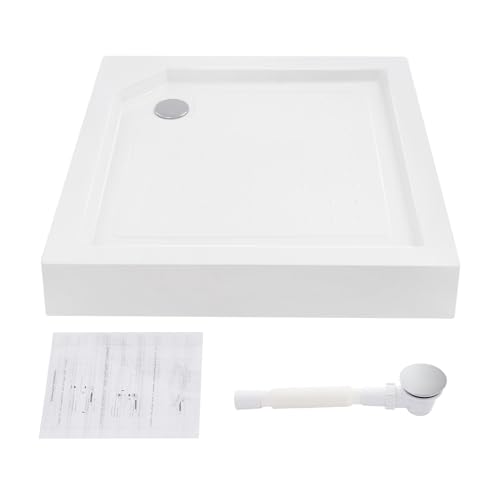 Receveur de douche - 85 x 85 cm - Blanc - Carré - Avec supports réglables en hauteur - Charge maximale : 260 kg - Pour une utilisation dans les salles de bains privées et les hôtels