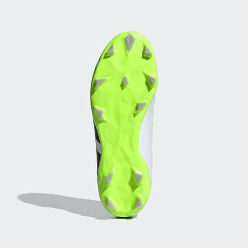 adidas Predator Accuracy.3 Firm Ground Sneaker, White/Core Black/Lucid Lemon, 2.5 US Unisex Little Kid | Image 3