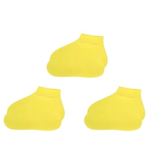 OZLCUA Botas De Agua Fundas impermeables de silicona for zapatos, reutilizables, lavables, resistentes, for exteriores, protección contra la lluvia, antideslizantes(6PCS-Yellow,L 41-47)