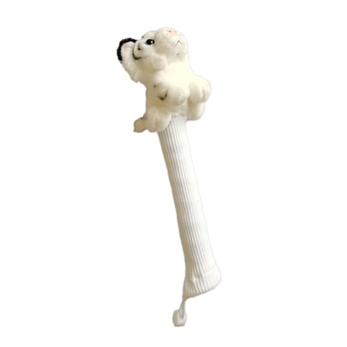 Badminton Racket Handle Cover Racket Handle Cover Decorative Plush Doll Tennis Racquet Grip Sleeve Grip Protector, White