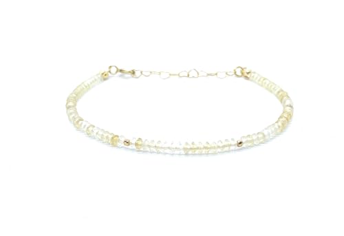 Pulsera de citrino Piedra natural Plata de primera ley 925 Chapada en oro 24K...