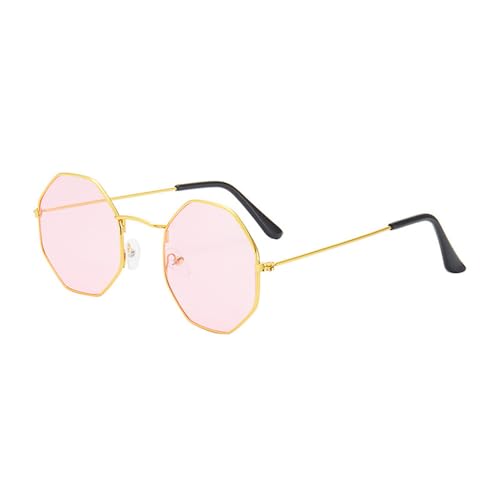 Image of New 2025 Polygon Creative transparent Ocean Lens Sunglasses Octagonal Sunglasses Metal Frame