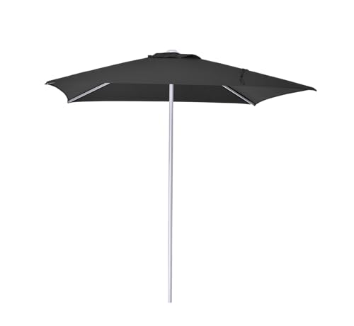METRO Professional Sombrilla cuadrada con apertura deslizante (Push-up)​, aluminio/poliéster, 2 x 2 m, protección UV50+, impermeable, con ventilación y funda incluida, antracita/platino