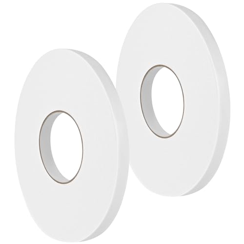 Image of Double Sided Foam Tape 0.5In x 52.5FT 2 Pack, Mounting Tape Heavy Duty, Strong Adhesive Weatherproof Seal Strips for DIY Craft Picture Poster, Car & Gap Filling Mountings, Home Office Decor (White)