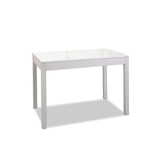 ASTIMESA Mesa de Cocina, Metal, Blanco, 100x60cm extendida 150x60 cms