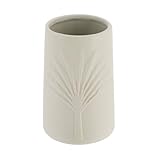GOBELET GRES ROND DECOR PALMIER - GRIS