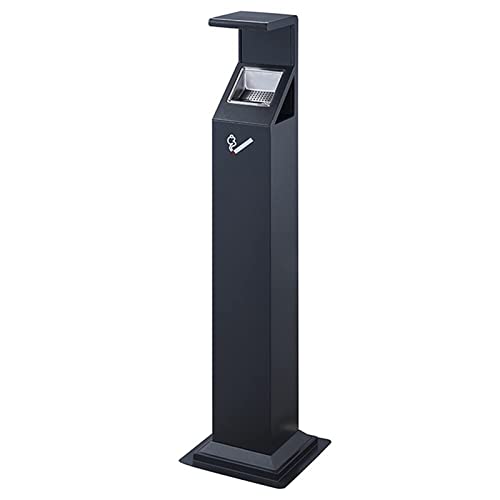 Cendrier sur pied en acier inoxydable contemporain grand modèle pour extérieur