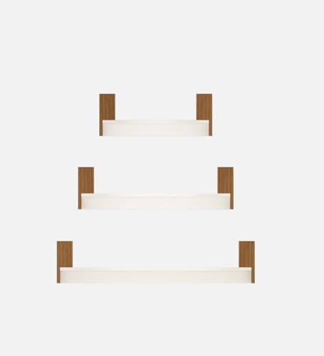 Image of REMI Multipurpose Modular Wall Racks /Shelves /Organiser /Decor Particle Board Wall Shelf (Number of Shelves - 3, Beige, White)