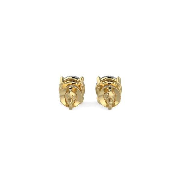 14K White & Yellow Gold Lab Grown Round Cut Diamond Stud Earrings for Men Women, (1/2cttw - 4cttw), 4-Prong Screw Back, VS Clarity EF Color, Gift for Weddings, Anniversaries, Valentine's Day - Image 3