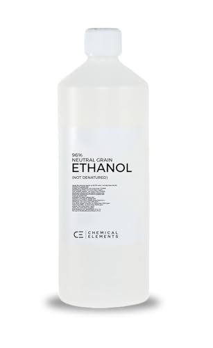 Chemical Elements 96% Neutral Grain Ethanol (Not Denatured) 1L - High-Purity Solvent for Tinctures, Extracts, Cosmetics, and Cleaning
