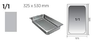 Vaschetta gastronorm 1/1 (325 x 530 mm) - 2016107 - Acciaio inox, con manico, forata, 150 mm 21 L