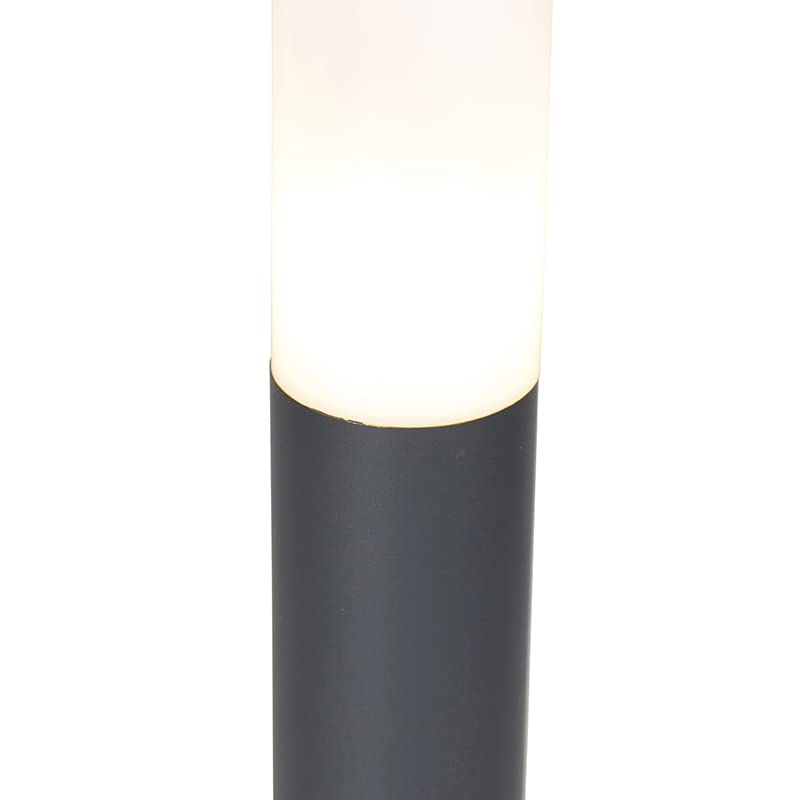 Qazqa Moderno Baliza exterior antracita 80cm IP44 - ROX Plástico/Acero inoxidable Cilíndra/Alargada Adecuado para LED Max. 1 x 20 Watt