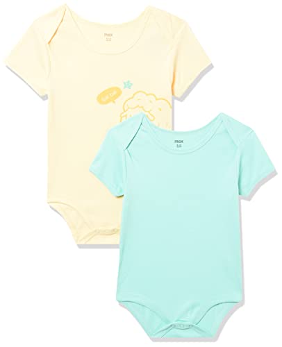 Image of Max Baby boys Printed Anti-Bacterial Bodysuit - Pack of 2