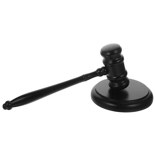 BETOOKY Mazo de Juez de Madera Maciza 42mm X 90mm Base de Apoyo, Martillo de Subasta Profesional para Abogados y Tribunales, Mazo para Subasta y Uso en Oficina Judicial