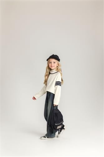 Girls Color Block Pullover Sweaters Kids Oversized Fashion Knit Sweater Clothes4