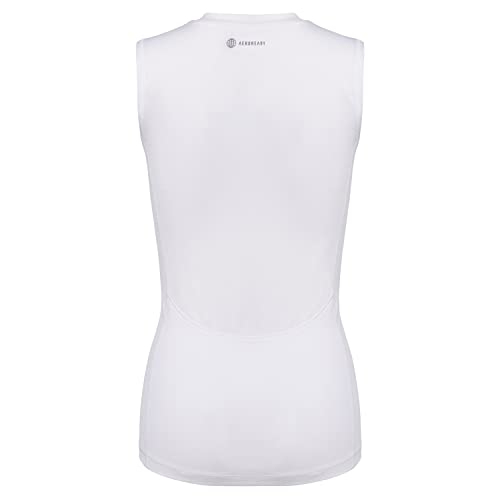 Adidas Boys' Moisture Wicking Techfit Compression Shirt Sleeveless, White, X-Large (18/20) #TOP1