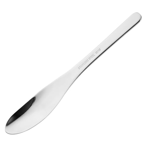 GRIRIW Cuchara servicio utensilios para hielo cucharón caferetera postres cóctel café molido esenciales de cocina cucharillas de té mango corto Acero inoxidable Silver