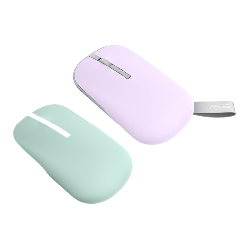 Image of ASUS MD100 Marshmallow /Silent, Adj. DPI, Multi-Mode, with Brave Green Cover Wireless Optical Mouse (2.4GHz Wireless, Bluetooth, Lilac Mist Purple)