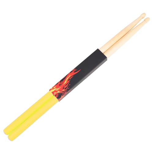 Baquetas UPKOCH clásicas de madera de arce con agarre antideslizante para adultos, niños y niñas, ligeras, para práctica y actuación, color amarillo miniatura 1
