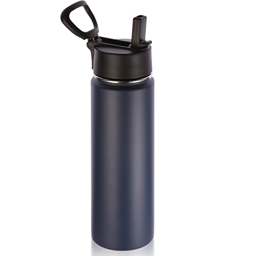 Volhoply 660ml Insulated Water Bottles with Straw Lid, Stainless Steel Sports Bottle with Handle