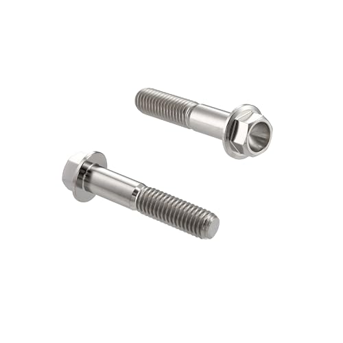 Image of Rison Titanium Bolts Flanged Hex Head Bolt M10x1.25x35mm 6AL4V Aerospace Grade Ti Bolt Original Color Titanium Screw for Motorcycle Car Modification Pack of 5